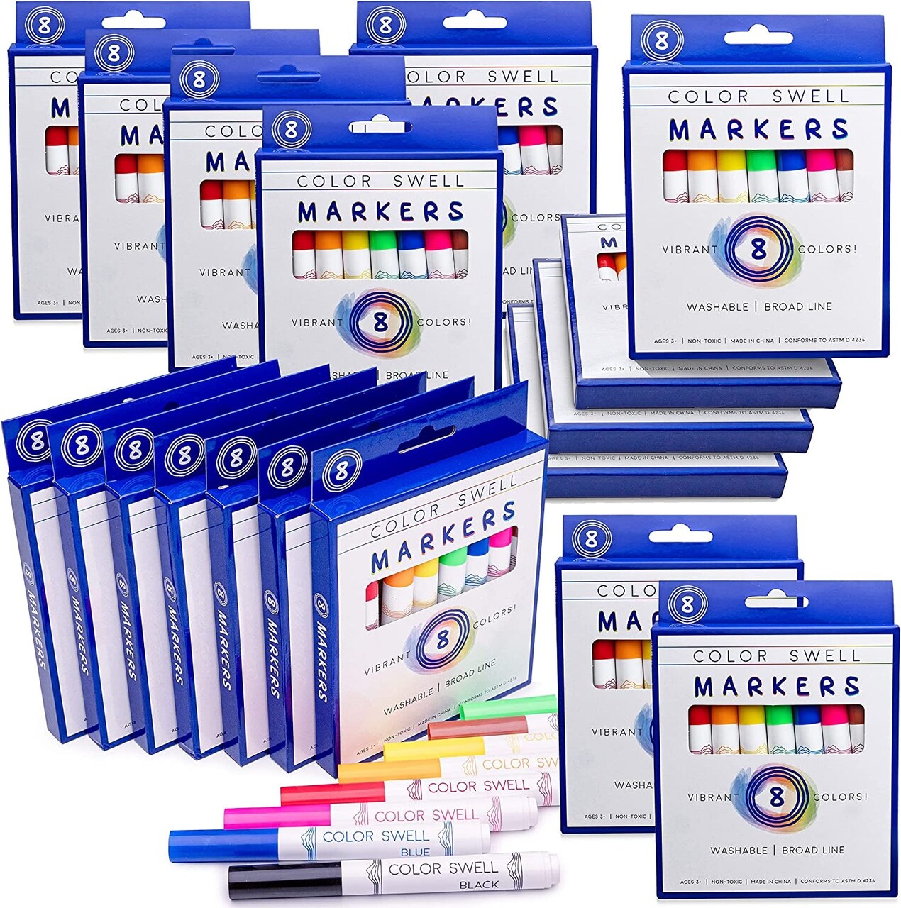 Washable Bulk Markers 36 Packs 8 Count Vibrant Colors 288 Total Markers  Bulk Perfect for Teachers, Kids and Classrooms